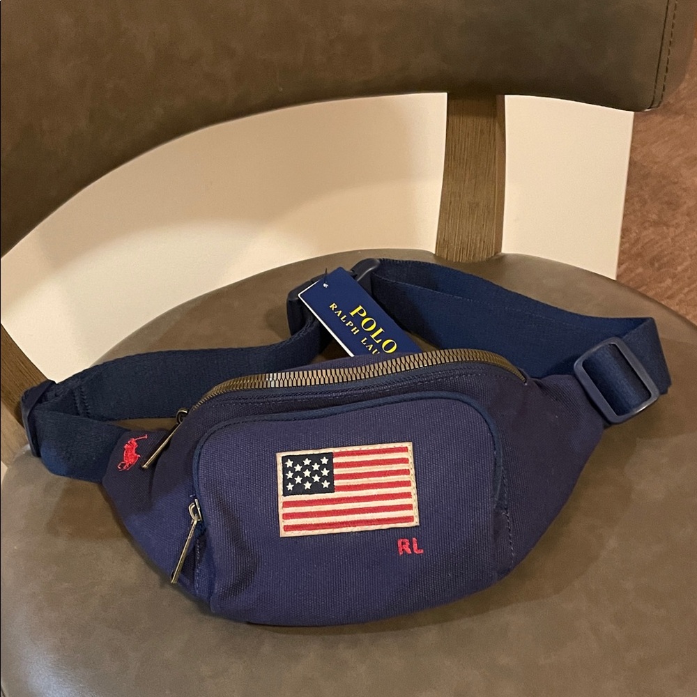 Polo Ralph Lauren Americana Flag Canvas Backpack & Waist Belt Bag - Picture 5 of 6